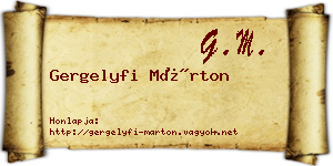 Gergelyfi Márton névjegykártya